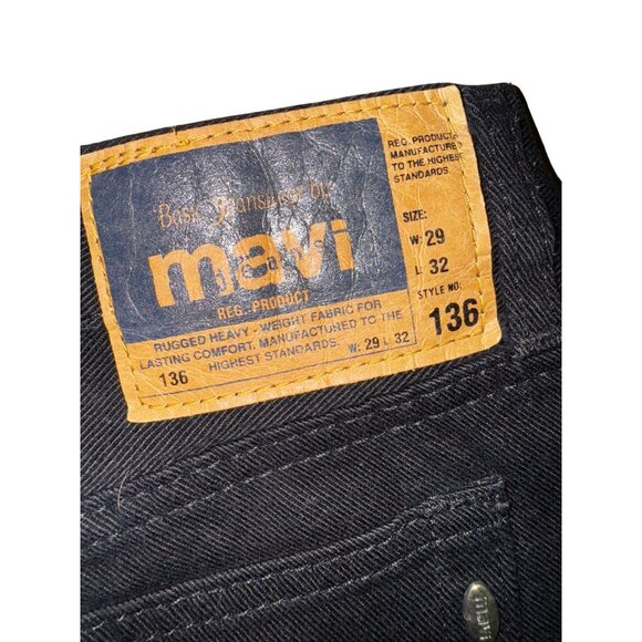 Mavi Molly Flare Jeans 29/32 Low Rise Button Fly‎ Black 100% Cotton Frayed Hem - Picture 3 of 11